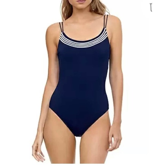 Gottex Navy Blue Socialite Slimming One Piece womens SwimsuitSize 6
